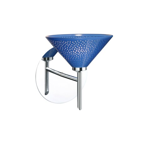 Besa Lighting Kona Mini Sconce, Blue Starpoint, Chrome Finish, 1x5W LED 1SW-282484-LED-CR